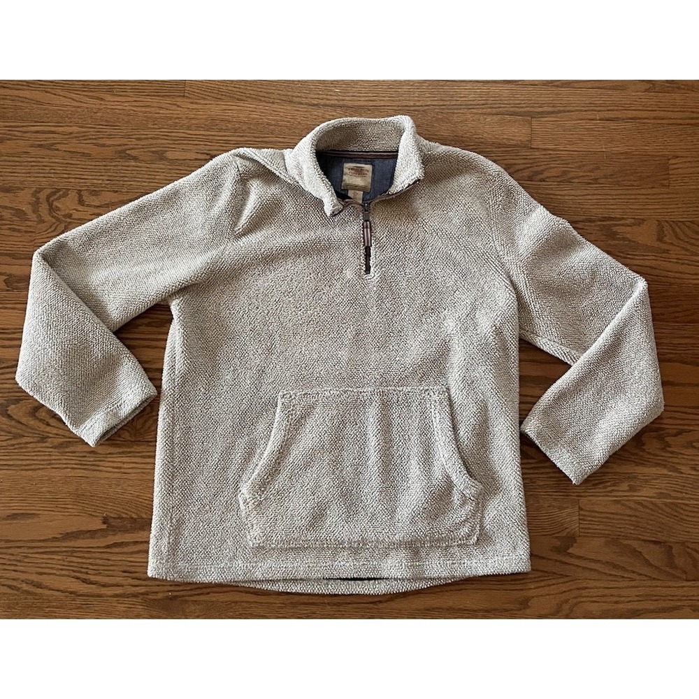 TELLURIDE Clothing 1/2 Zip Sweater Fleece Lined Kangaroo Pocket Size‎ Large